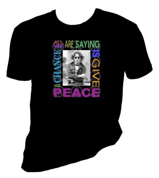 John Lennon Give Peace A Chance T Shirt,  6.  1oz Preshrunk,  Sizes S - 6x