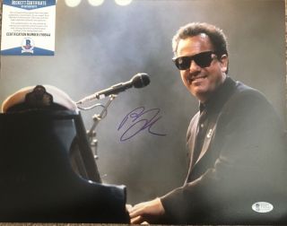 Rare " The Piano Man " Billy Joel Signed 11x14 Photo Bas Beckett
