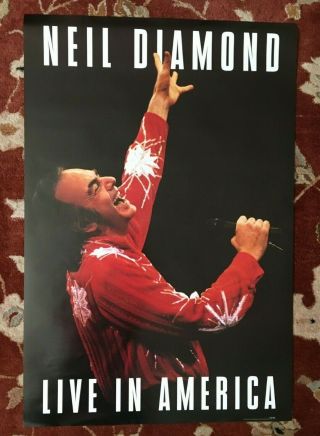 Neil Diamond Live In America Rare Promotional Poster From 1994