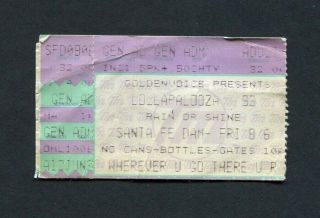 1993 Lollapalooza Concert Ticket Stub Primus Alice In Chains Santa Fe Dam Ca