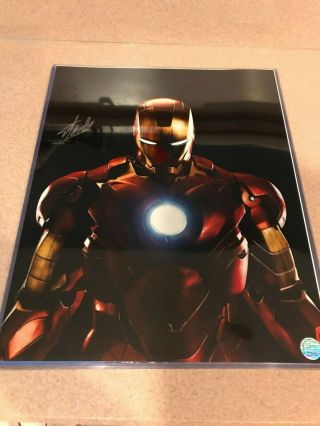 Stan Lee Signed Auto 16x20 Metallic Photo Excelsior Approved Iron Man