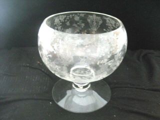 Vintage Cambridge Rose Point Crystal Etched Candy Bowl Condiments Nut Mayonnaise