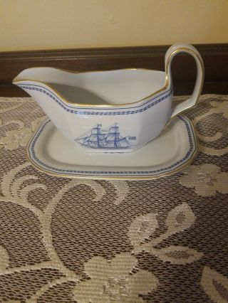 Spode Blue Trade Winds Gravy Boat And Undertray Discontunued Price Drop