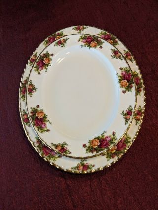 Royal Albert Old Country Roses Platters 16 Inch And 13 Inch.  England (1962)