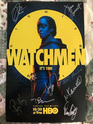 Watchmen 2019 Nycc Exclusive Cast Signed X8 Poster Hbo King Irons Gossett Smart