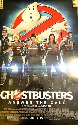 Ghostbusters Answer The Call Movie Poster,  2016 Release,  Ds,  27 X 40 ",
