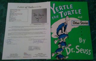 Dr Seuss Yertle The Turtle Signed Autographed Hardcover Book Rare Jsa Loa Z72209