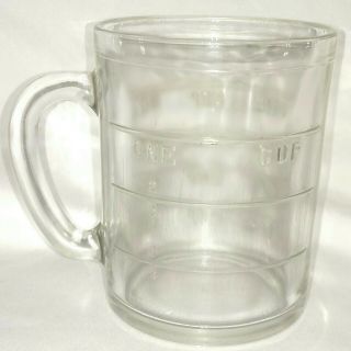 Vintage Hazel Atlas 1 cup clear glass handled measuring cup embossed mug 2