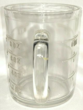 Vintage Hazel Atlas 1 cup clear glass handled measuring cup embossed mug 3