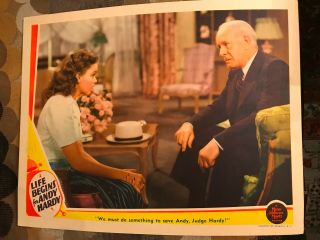 Life Begins For Andy Hardy 1941 Mgm Musical Lobby Card Judy Garland Lewis Stone