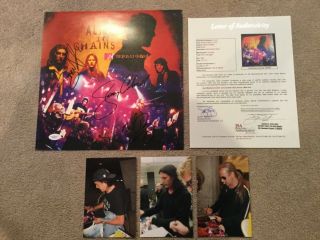 Alice In Chains Autographed Mtv Unplugged 12”x12” Promo Photo Jsa Rare X3