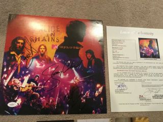 ALICE IN CHAINS Autographed MTV unplugged 12”x12” promo photo JSA RARE x3 2