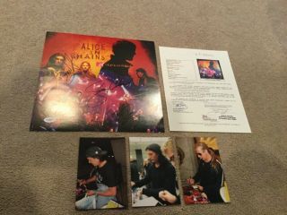 ALICE IN CHAINS Autographed MTV unplugged 12”x12” promo photo JSA RARE x3 3