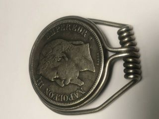 France Napoleon Iii 1869 5 Francs Silver Coin Money Clip