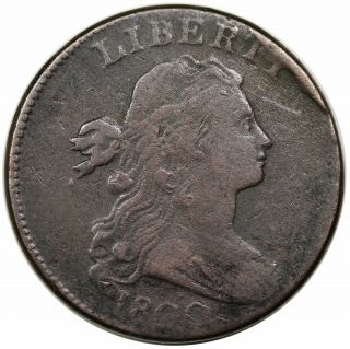 1800 Draped Bust Large Cent,  S - 208,  R3,  Lds,  F - Vf Detail