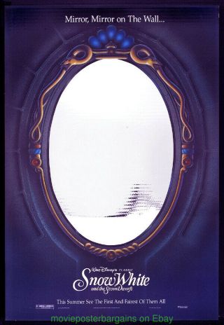 Snow White Movie Poster V.  Fine 27x40 R1993 Mirror Mirror Mylar Advance Style