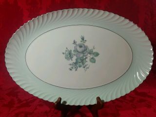 Royal Tettau Konigl.  Pr.  Tettau Dawn Rose Oval Serving Platter 15 5/8 " Celadon