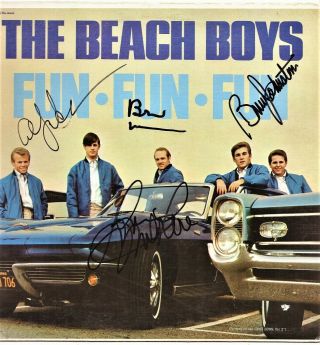 Brian Wilson The Beach Boys Group Signed Album Cover Certificate Of Authenticity