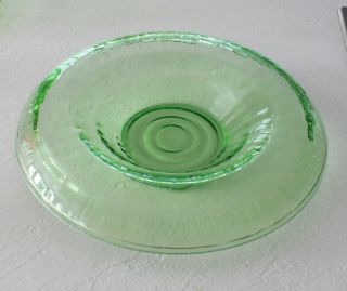 Anchor Hocking Green Block Optic Rolled Edge Console Bowl