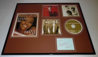 Diana Ross Signed Framed 16x20 Rolling Stone Cover & Supremes Cd Display