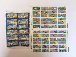 Brazil 2000 Complete Sheets X 3 Different.  Mnh.  Olympics.  Cat.  $61,