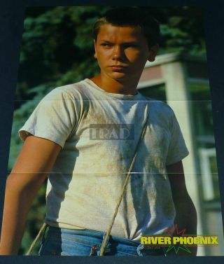 River Phoenix Stand By Me 1987 Japan Pinup Poster 11.  6x16 Double - Sided Vh/u