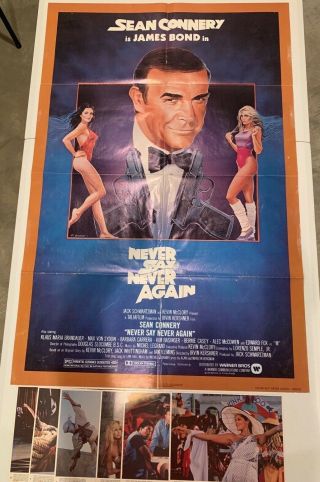 Never Say Never Again 27x41 Ss/folded Movie Poster & Lobby Cards 1983