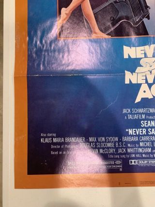 NEVER SAY NEVER AGAIN 27X41 SS/Folded Movie Poster & Lobby Cards 1983 2