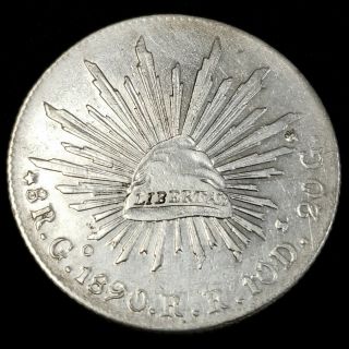 1890 Go Rr Mexico 8 Reales.  903 Silver Republica Mexicana Collector Coin 9mx9028