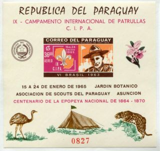 Weeda Paraguay 857a Mnh 1965 Boy Scout Jamborees Souvenir Sheets Cv $39.  50