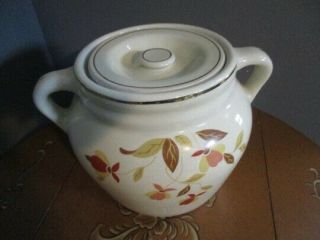Jewel Tea Autumn Leaf Design Vintage Rare Two Handle Bean Pot Hall China