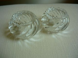 Set Of Two/ 2 Baccarat Crystal Bambous Swirl Napkin Rings / Holders (no Box)