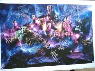 Robert Downey Jr Signed Canvas The Avengers Infinity Wars Cast Signed 12 Members