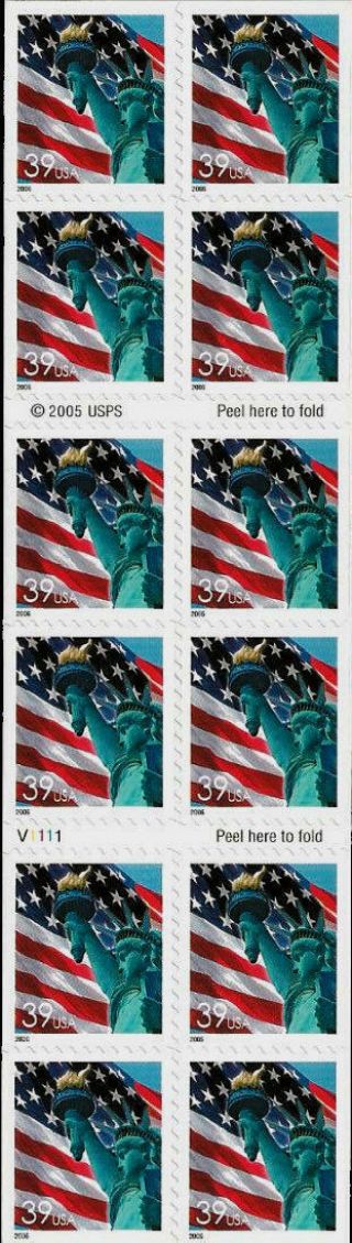 2006 39c Statue Of Liberty & Flag,  Denominated Scott 3985 Booklet Of 20