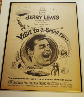 1960 Jerry Lewis In Visit To A Small Planet Promotional Movie Advertisement