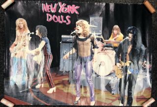 Vintage York Dolls 1980’s Poster 34 " X 24 " Punk Rock Music On Stage Rockers