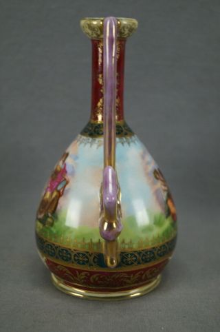 Josef Riedl Royal Vienna Style Classical Scenes Maroon Green & Gold Vase C.  1890 2