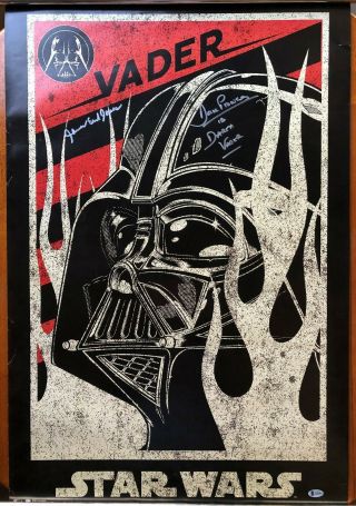 James Earl Jones Dave Prowse Signed Darth Vader Star Wars Poster Beckett Bas