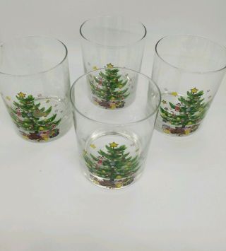 Vintage Nikko Christmas Glassware 14 Oz.  Double Old - Fashioned