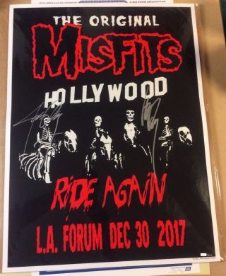 17 Misfits Los Angeles Forum Signed By Only & Danzig Concert Poster 12/30 /1500