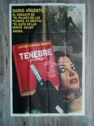 Rare Tenebre Movie Poster - Dario Argento Giallo Horror John Saxxon