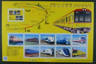 Japan 2014 Mini S/s Railroad No 2 Train Stamp