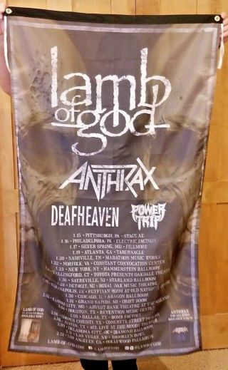 Anthrax Huge 3 X 5 Ft.  Flag Banner Lamb Of God Rock Metal Man Cave Poster