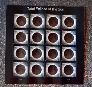 2017usa 5211 Forever - Total Eclipse Of The Sun - Sheet Of 16 - Usps Moon