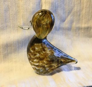 Wedgwood Amber Art Glass Duck Paperweight