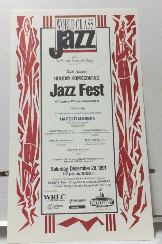 Memphis Jazz Poster Tribute To Phineas Newborn Jr.  Harold Mabern James Williams