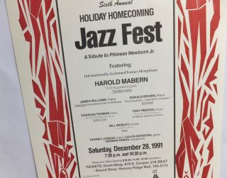 Memphis Jazz Poster Tribute to Phineas Newborn Jr.  Harold Mabern James Williams 2