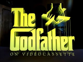 Vtg 1991 Paramount Vhs Store Sign The Godfather On Video Cassette Lighted Mirror