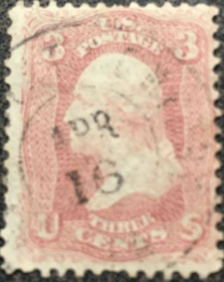 Scott 65 1861 Us 3 Cent Washington Postage Stamp Xf Lh