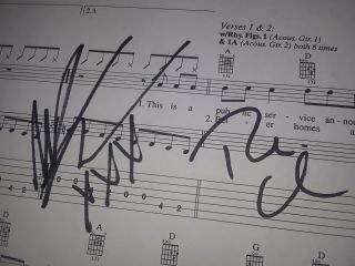 Greenday Billy Joe Tre Mike Signed Autographed Warning Sheet Music Lyrics Rare